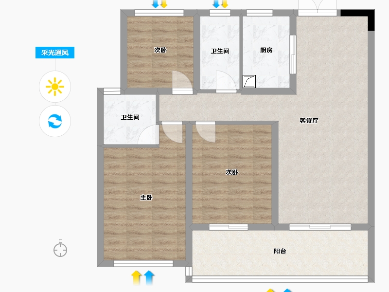 安徽省-六安市-振兴溪境-95.00-户型库-采光通风