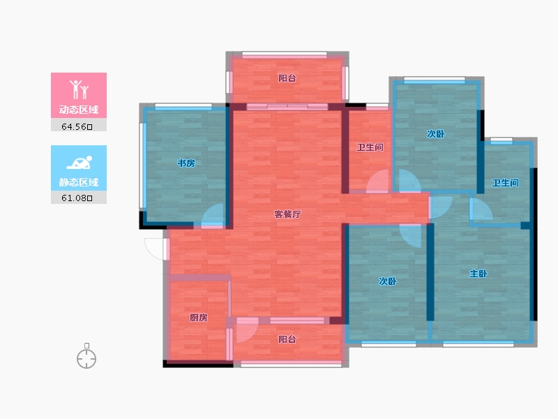 广西壮族自治区-北海市-喜润幸福里-112.23-户型库-动静分区