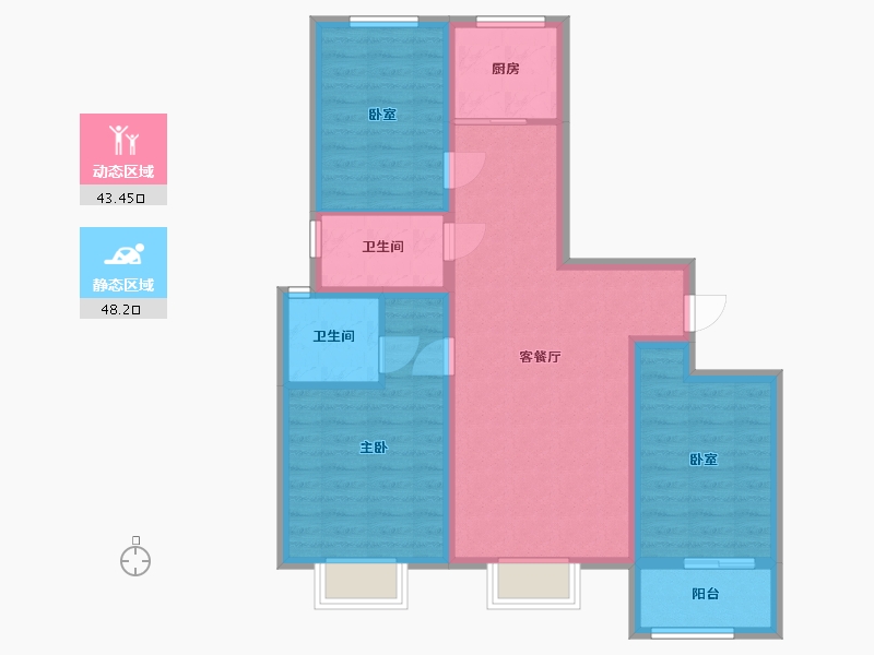 河北省-邢台市-现代新城-122.87-户型库-动静分区