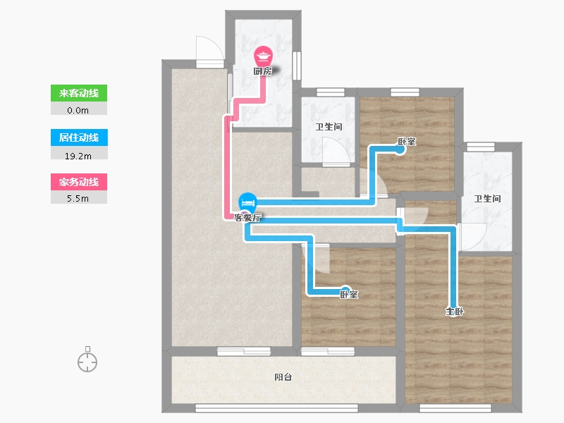 陕西省-西安市-中南春风南岸-88.00-户型库-动静线