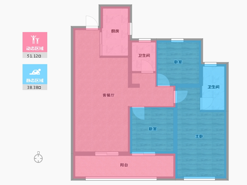 陕西省-西安市-中南春风南岸-88.00-户型库-动静分区