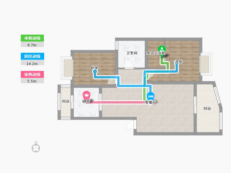 上海-上海市-珠江香樟北园-75.00-户型库-动静线