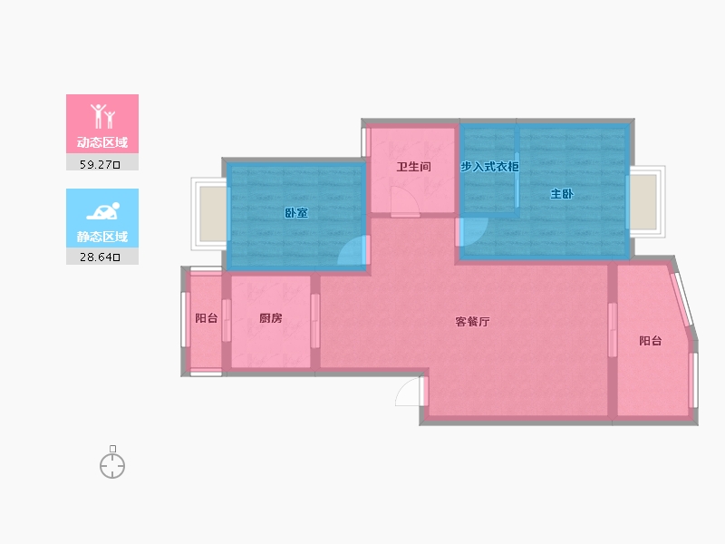 上海-上海市-珠江香樟北园-75.00-户型库-动静分区