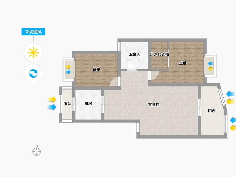 上海-上海市-珠江香樟北园-75.00-户型库-采光通风