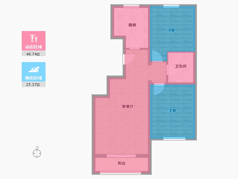 北京-北京市-园博嘉园-71.52-户型库-动静分区