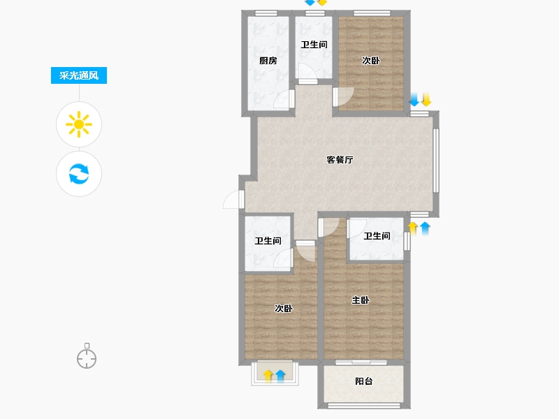 河北省-石家庄市-鼎上一品-109.82-户型库-采光通风