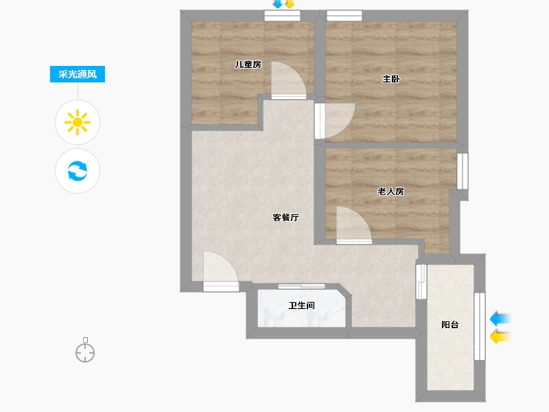 天津-天津市-先进里社区-50.00-户型库-采光通风