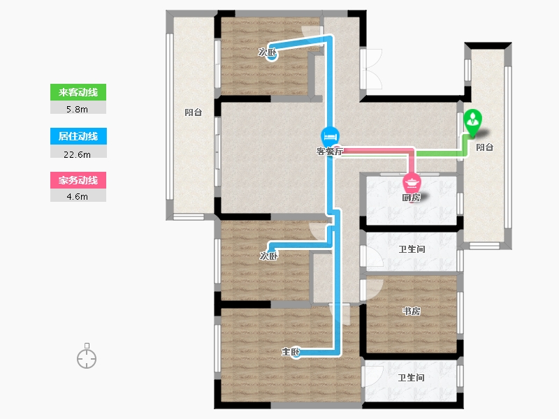 陕西省-西安市-滨江翡翠城-106.00-户型库-动静线