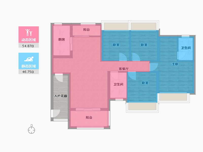 贵州省-遵义市-东都金麟府-107.00-户型库-动静分区