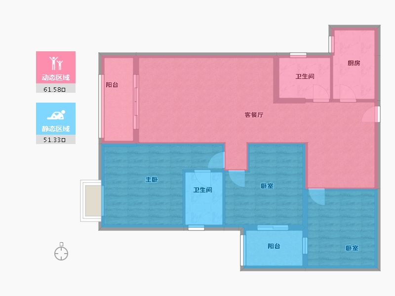 福建省-福州市-潭中佳苑-101.88-户型库-动静分区