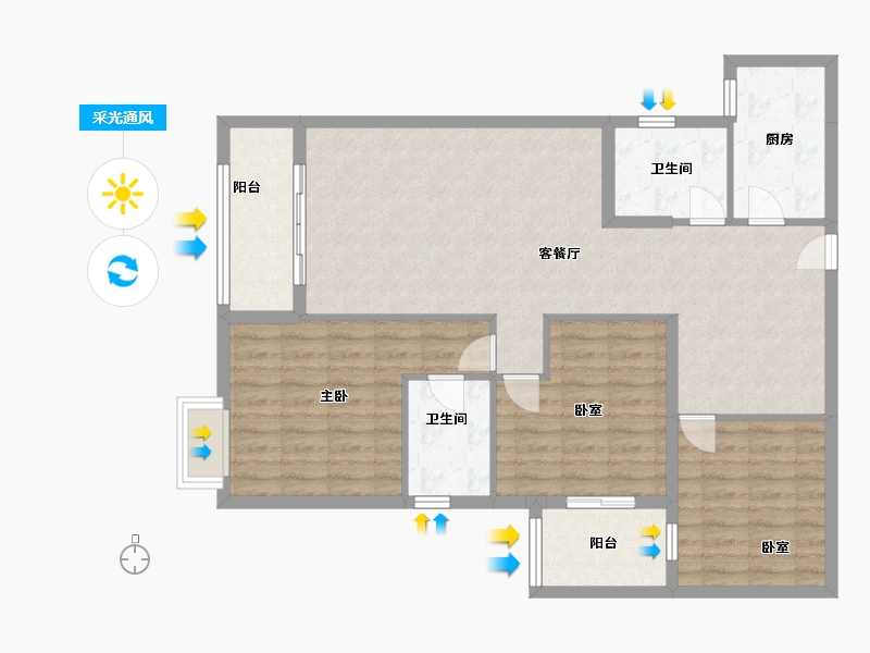 福建省-福州市-潭中佳苑-101.88-户型库-采光通风