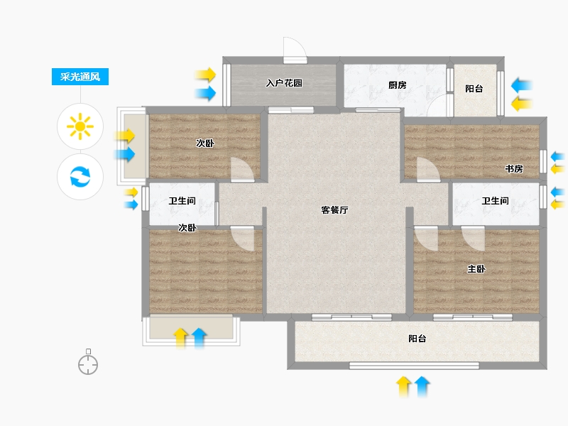 广东省-阳江市-美的公园大观-110.00-户型库-采光通风