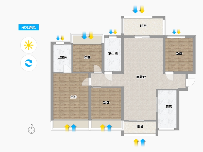 广东省-中山市-城光悦景-99.00-户型库-采光通风