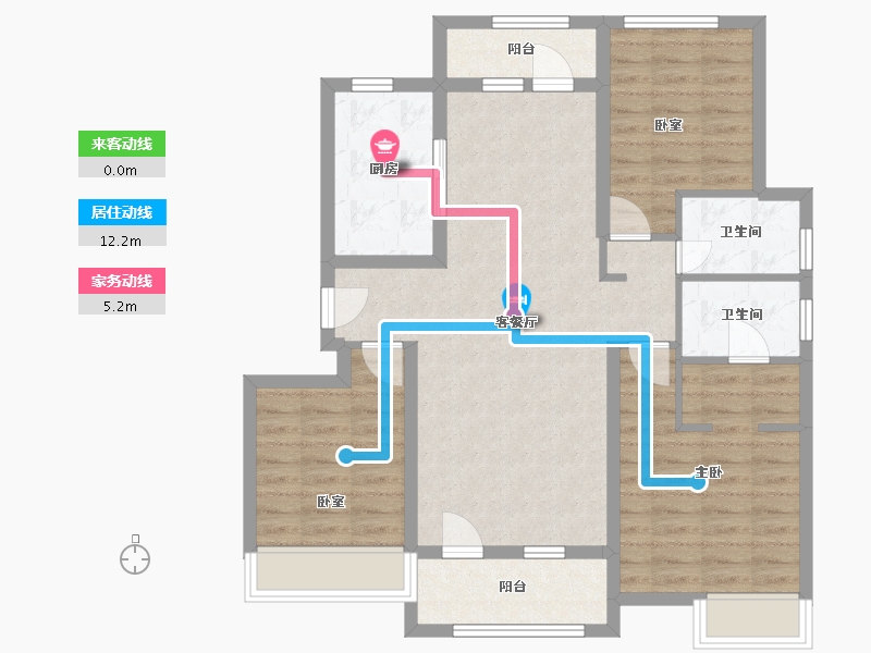 山东省-淄博市-名士华府-96.96-户型库-动静线