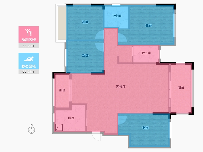 湖南省-衡阳市-祁东悦城森林上-118.00-户型库-动静分区