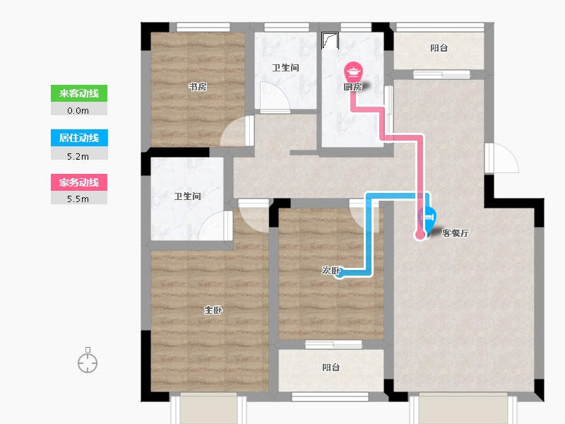 河南省-洛阳市-赵村安置房-102.32-户型库-动静线