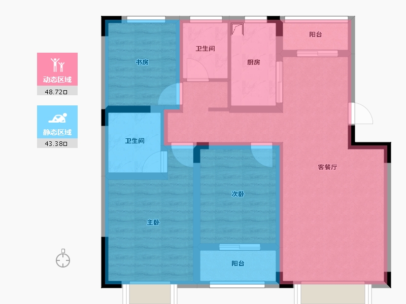 河南省-洛阳市-赵村安置房-102.32-户型库-动静分区