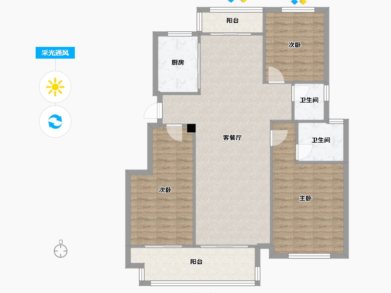 浙江省-嘉兴市-康来登花园-119.30-户型库-采光通风