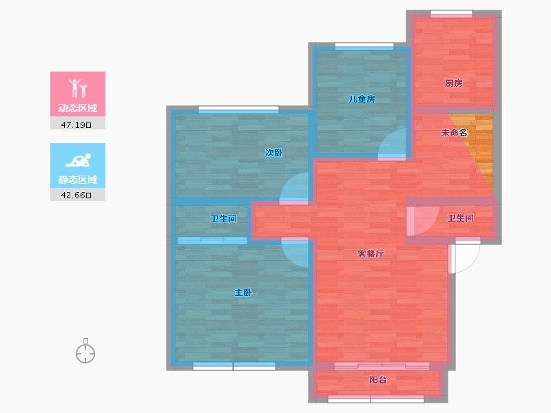 浙江省-温州市-横阳小区-81.00-户型库-动静分区