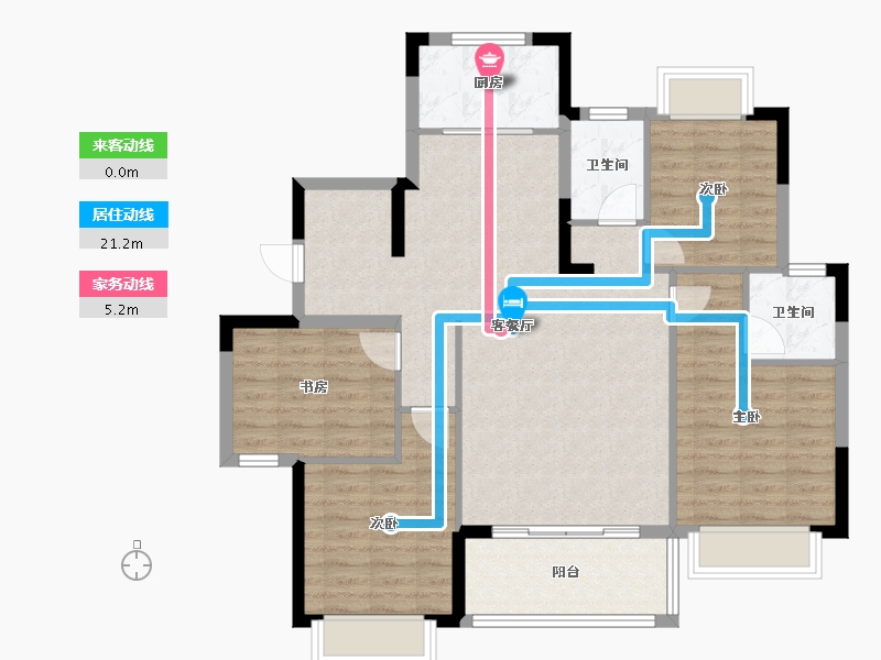 福建省-南平市-云谷小区-二期-105.00-户型库-动静线