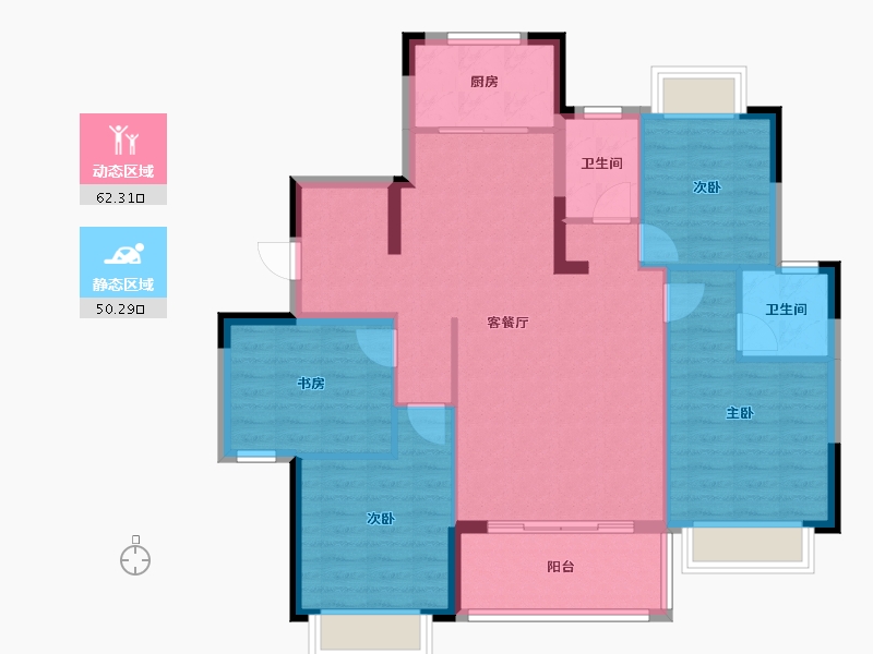 福建省-南平市-云谷小区-二期-105.00-户型库-动静分区