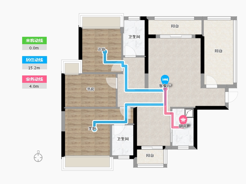 广东省-惠州市-天安星河广场-93.60-户型库-动静线