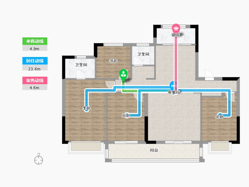 山东省-烟台市-格林春天-117.00-户型库-动静线