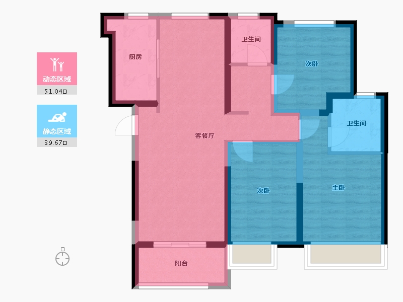 河南省-郑州市-天伦城-85.00-户型库-动静分区