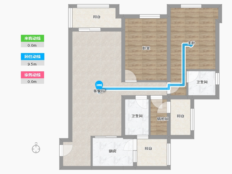 重庆-重庆市-金科 黄金海岸-80.00-户型库-动静线