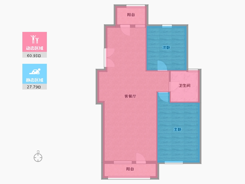 辽宁省-大连市-三鼎春天-80.86-户型库-动静分区