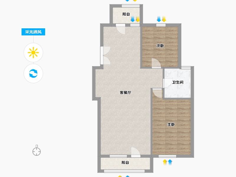 辽宁省-大连市-三鼎春天-80.86-户型库-采光通风