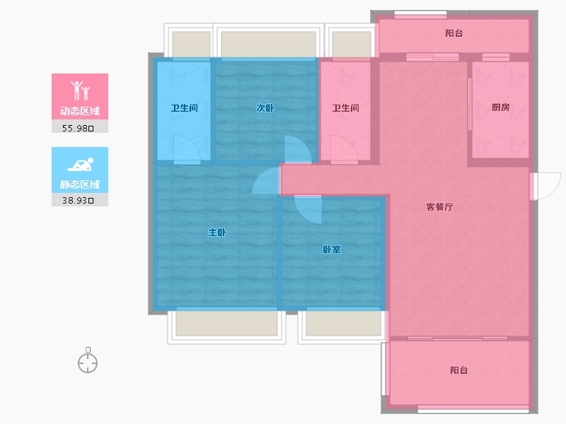 云南省-丽江市-实验小区-88.17-户型库-动静分区