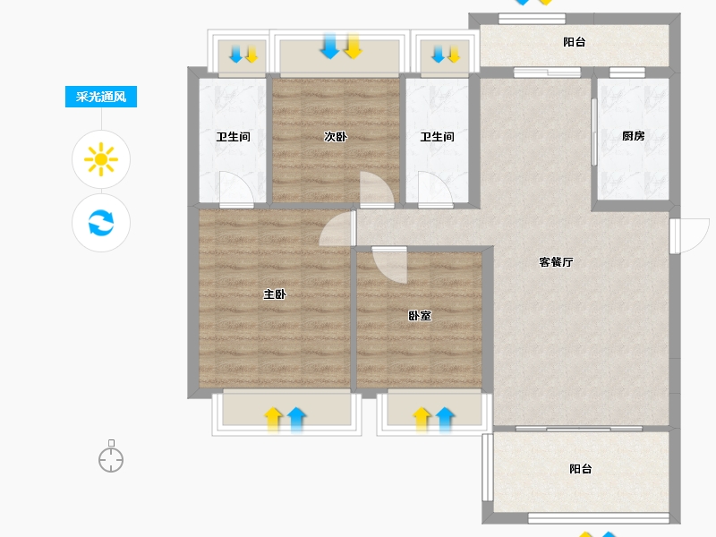 云南省-丽江市-实验小区-88.17-户型库-采光通风