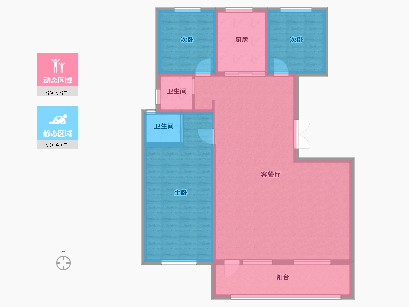 宁夏回族自治区-石嘴山市-金源御景-127.00-户型库-动静分区