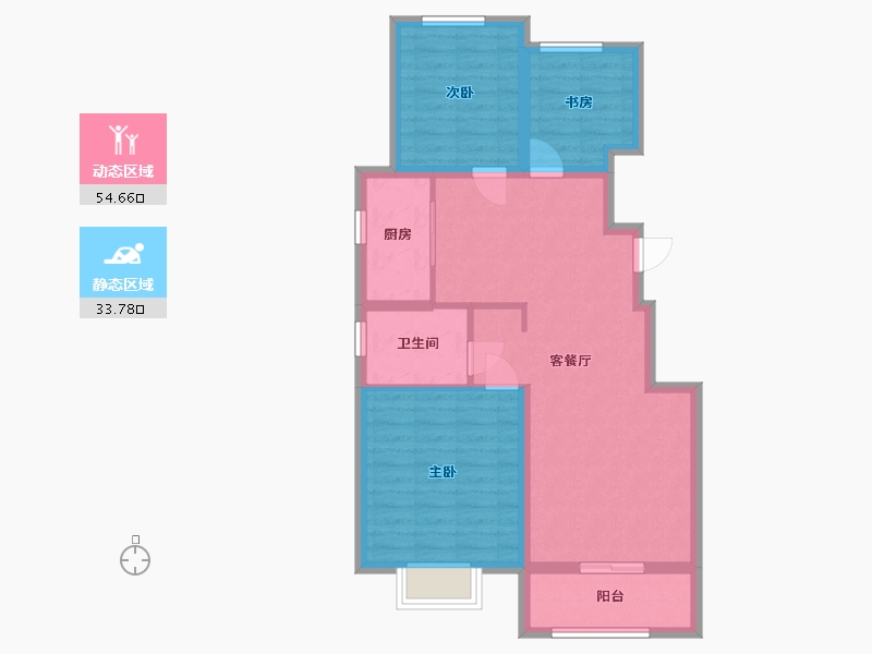 山东省-枣庄市-苹果郡-87.26-户型库-动静分区