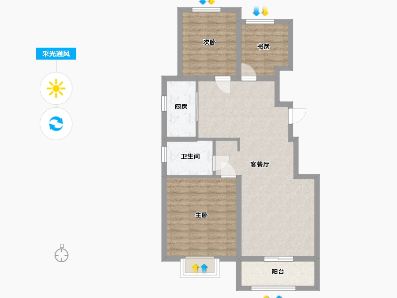 山东省-枣庄市-苹果郡-87.26-户型库-采光通风