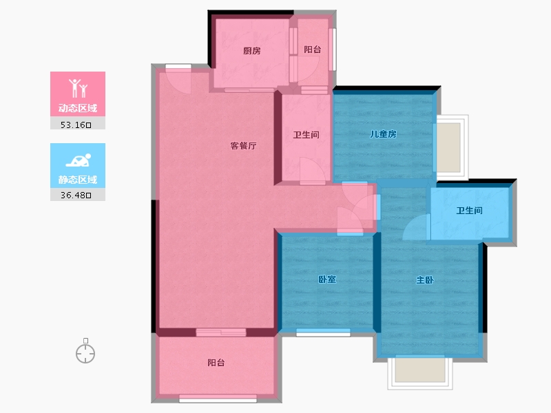 广西壮族自治区-南宁市-五象湖壹号-82.91-户型库-动静分区