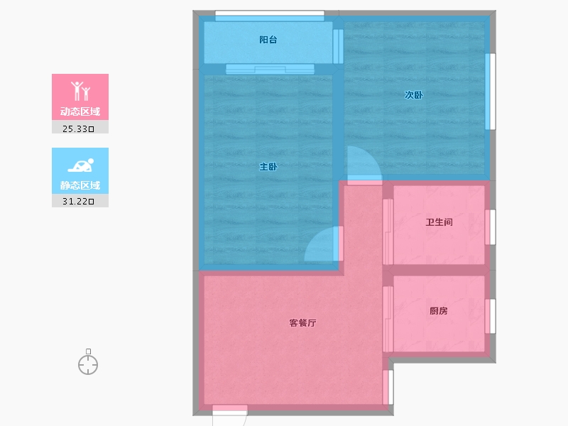 上海-上海市-罗秀新村社区-61.29-户型库-动静分区