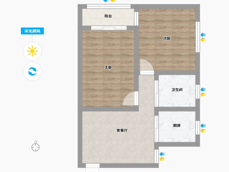 上海-上海市-罗秀新村社区-61.29-户型库-采光通风