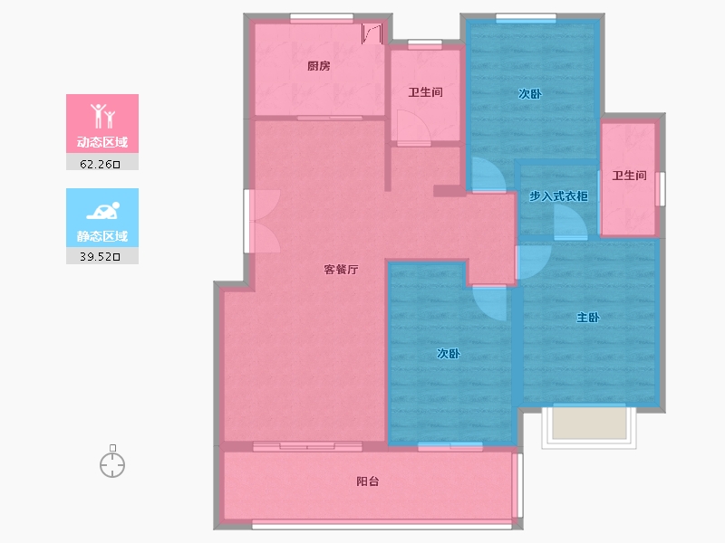 陕西省-榆林市-钰城印象-101.65-户型库-动静分区