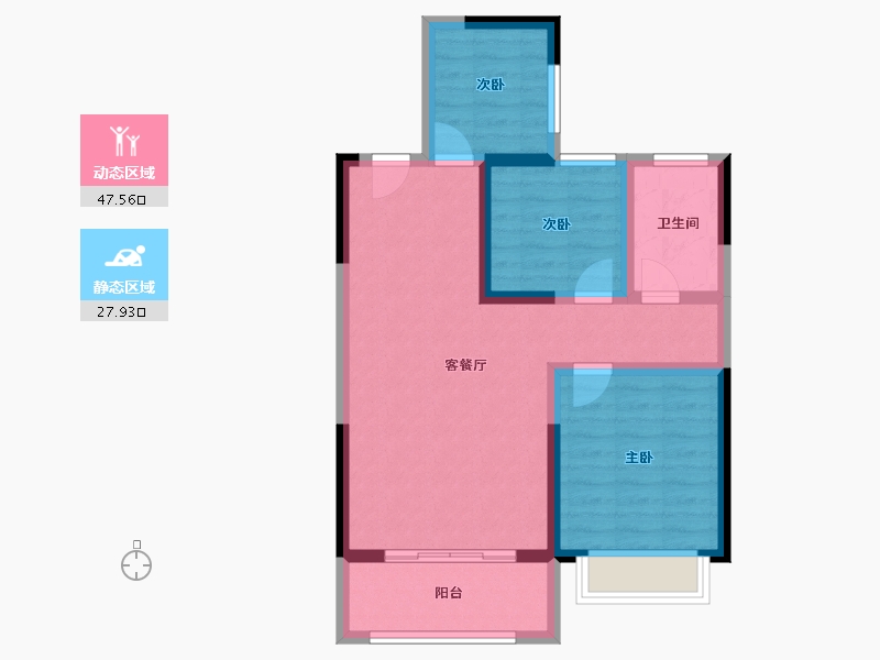 甘肃省-定西市-润嘉国际C-66.75-户型库-动静分区