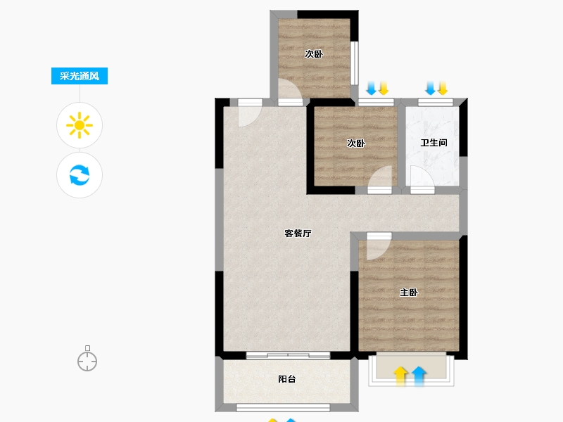 甘肃省-定西市-润嘉国际C-66.75-户型库-采光通风