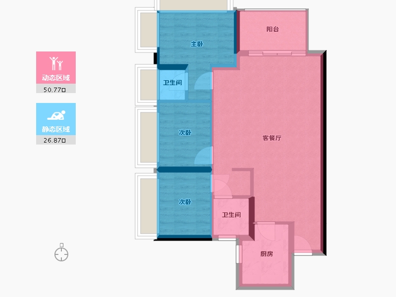 四川省-成都市-源滩国际社区-74.00-户型库-动静分区