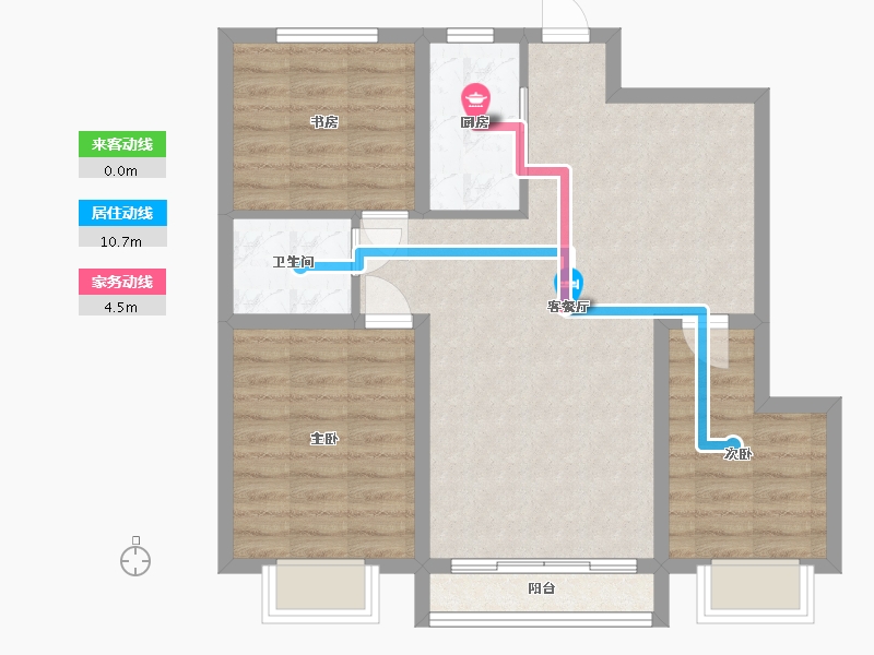 宁夏回族自治区-银川市-天骏 云锦苑-80.00-户型库-动静线