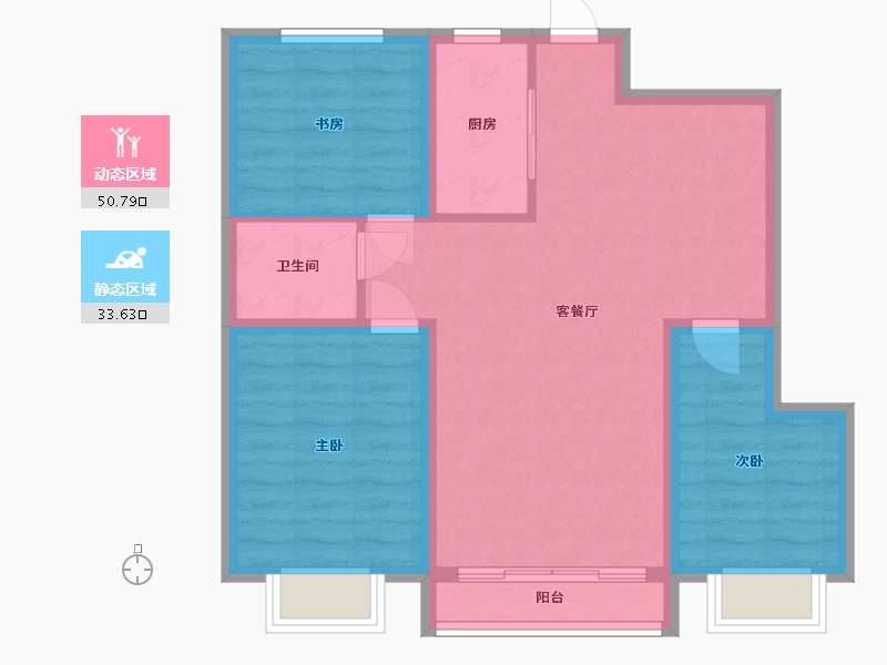 宁夏回族自治区-银川市-天骏 云锦苑-80.00-户型库-动静分区