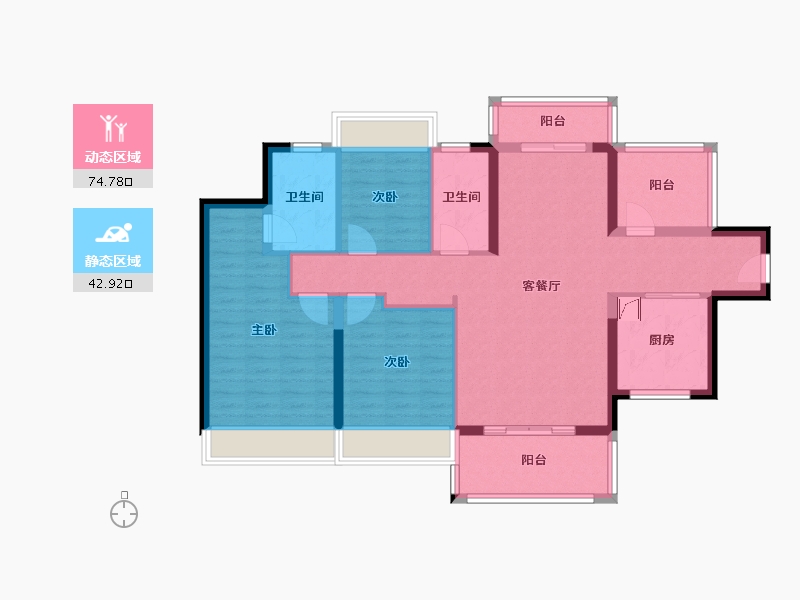 广东省-惠州市-华润置地惠州润溪花园-105.00-户型库-动静分区