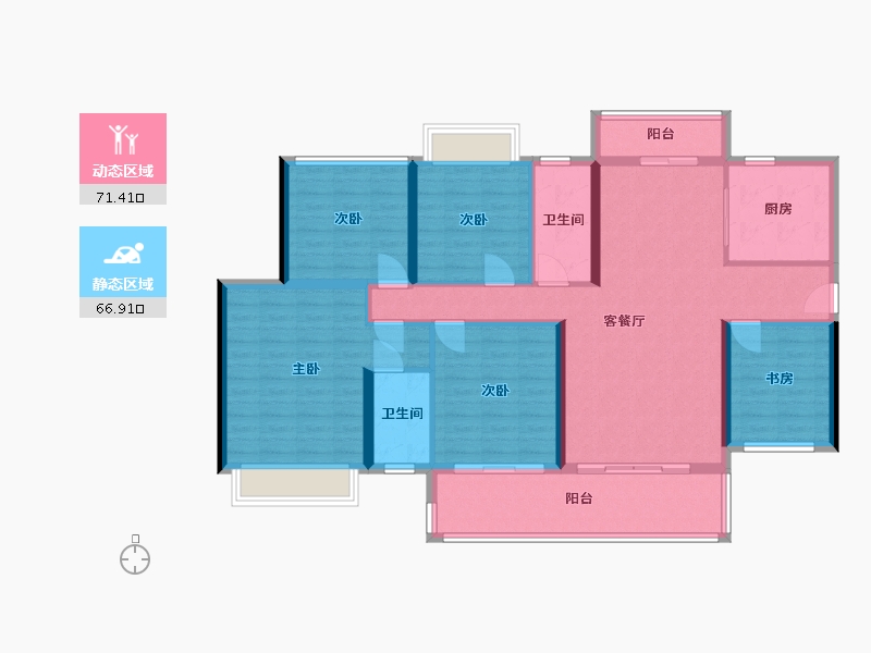 广西壮族自治区-北海市-玫瑰城央府-142.00-户型库-动静分区