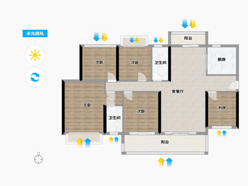 广西壮族自治区-北海市-玫瑰城央府-142.00-户型库-采光通风