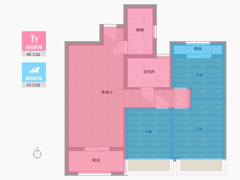 浙江省-嘉兴市-大众嘉苑-67.00-户型库-动静分区