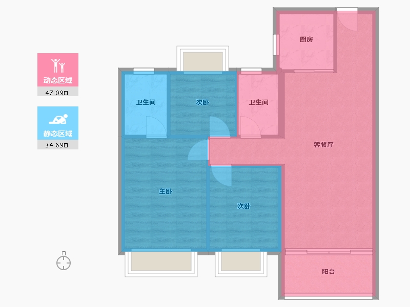 云南省-昆明市-保利阳光城翡丽公园-二期-77.66-户型库-动静分区